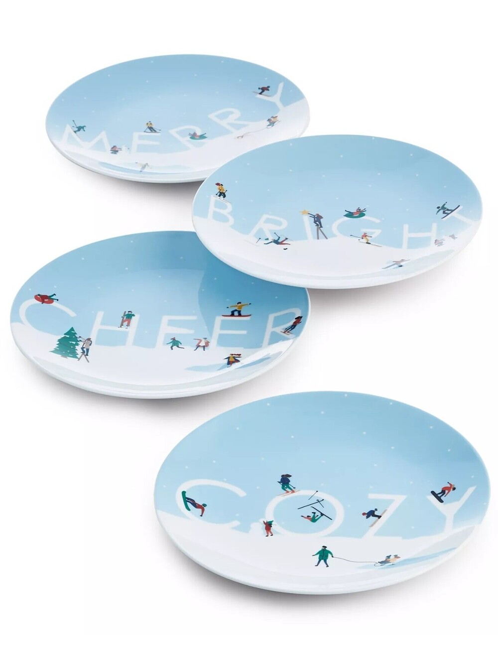 64$ The Cellar Holiday Salad Plates Set of 4 Pieces Light Blue
